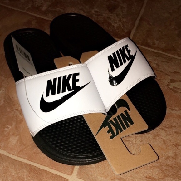 Nike Other - Men’s WHITE & black Nike slides